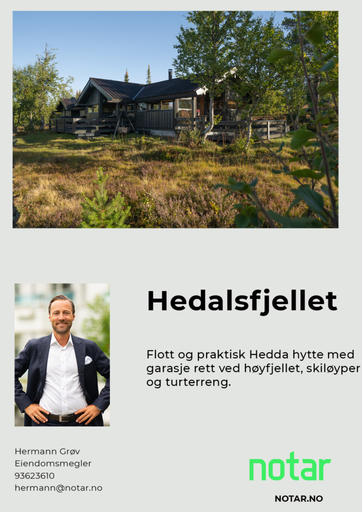 Flott og praktisk Hedda-hytte i Hedalsfjellet