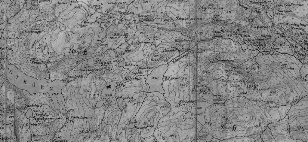 Gammelt kart over Hedalen