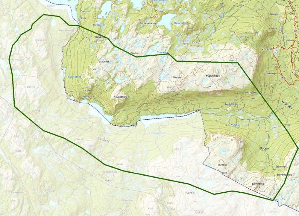 Kart over det aktuelle området