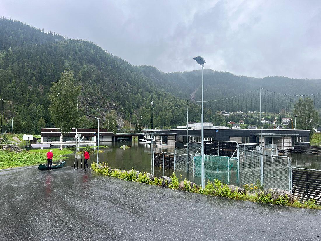 Flom ved Sør-Aurdal ungdomsskole. Foto: Sonja Bordewich